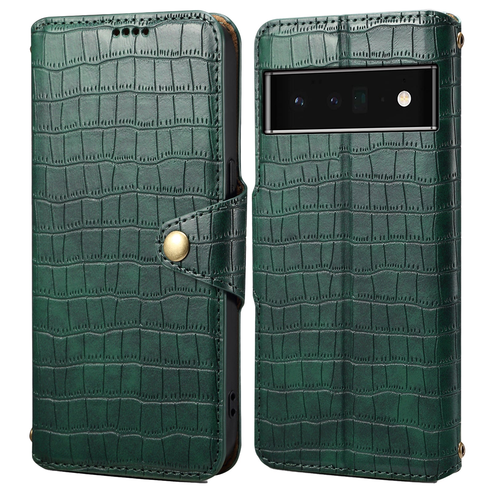 For Google Pixel 6 Pro 5G Case Crocodile Texture Stand Phone Wallet Cover For Google Pixel 6 Pro 5G Case Crocodile Texture Stand Phone Wallet Cover